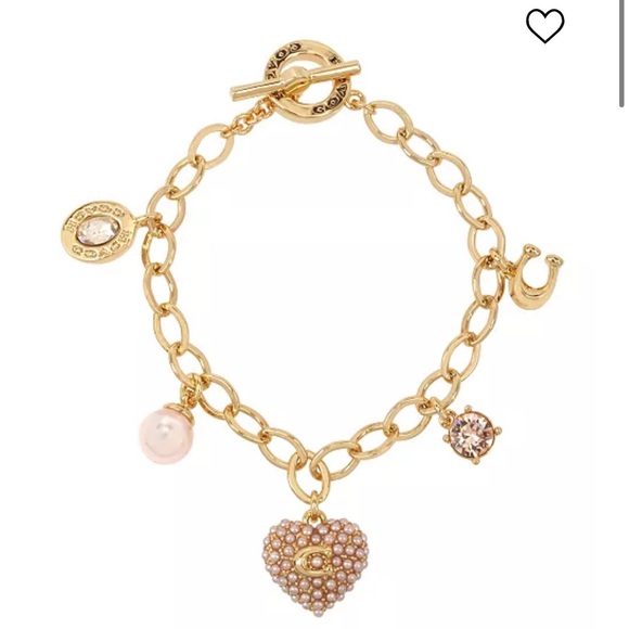 Coach Pearl Heart Charm Bracelet - Picture 1 of 6
